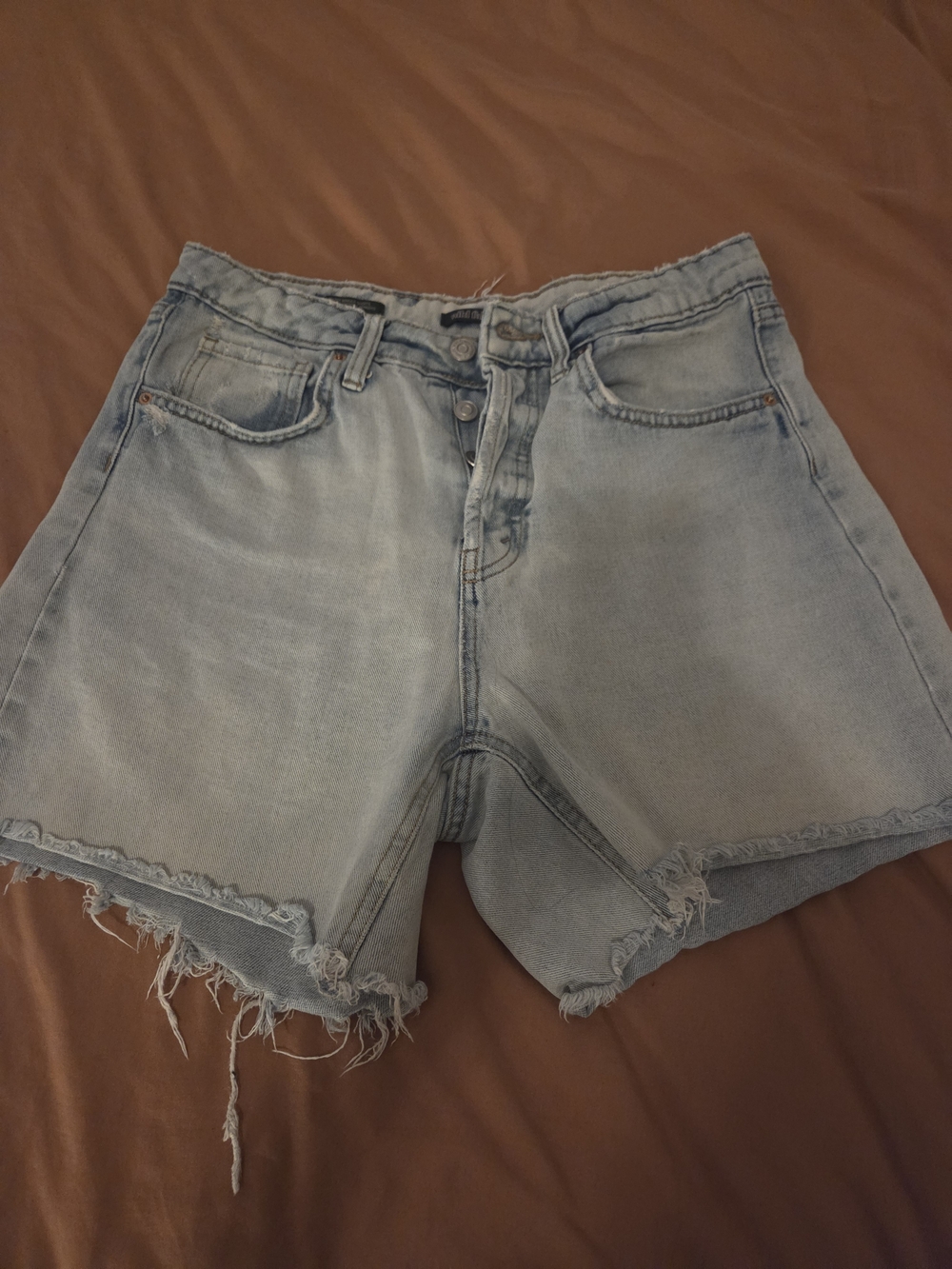 wild fable Light Blue High-Waist Denim Cutoff Shorts